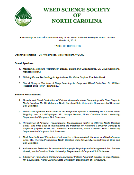 2019 WSSNC Proceedings